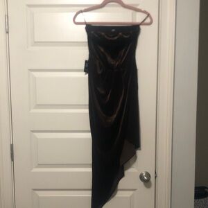 Elegant Dark Brown Strapless Dress